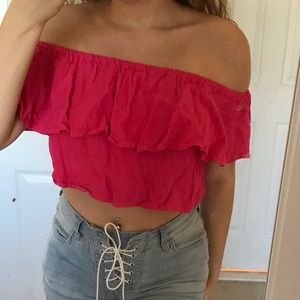 Pink off the shoulder top